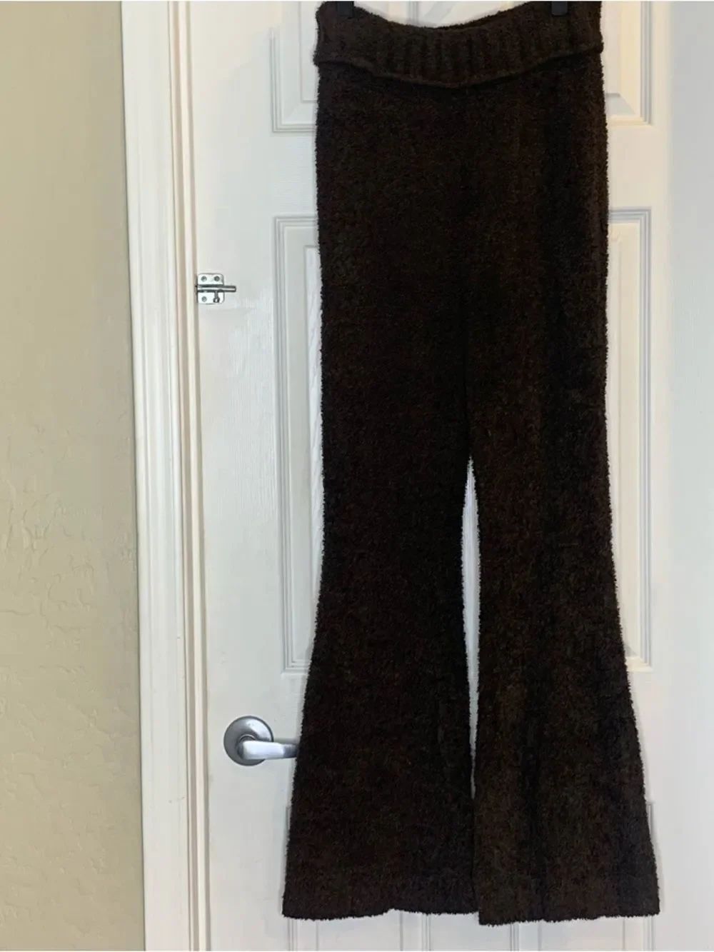 Out From Under Teddy Sherpa Wide Leg Lounge Pants Brown Size Medium